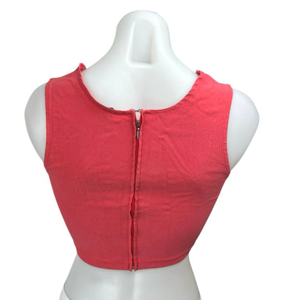 Charlotte Russe Women's Red Sleeveless Zipper Cami Camisole Crop Tank Top Size S