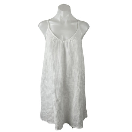 Shade & Shore Women's White Sleeveless Open Back Cami Tank Mini Dress Size M