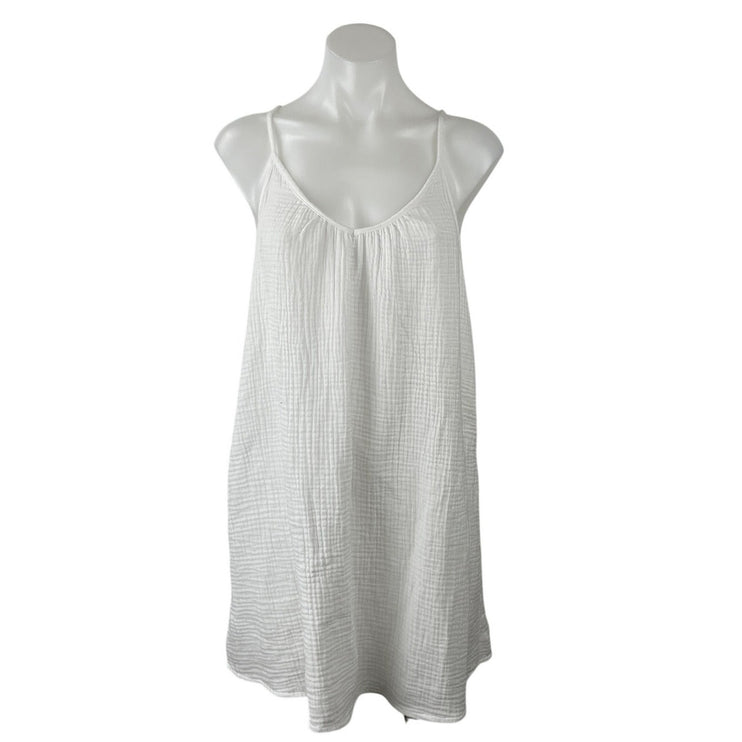 Shade & Shore Women's White Sleeveless Open Back Cami Tank Mini Dress Size M