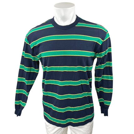 Aritzia Tna Men's Blue Green Striped Cotton Long Sleeve Tee T-Shirt Top Size XS