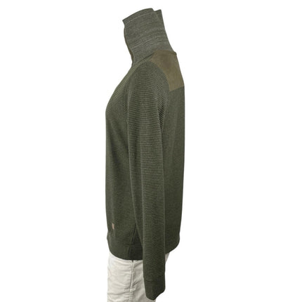 NetWork Men's Forest Green Ribbed Knit 1/4 Zip Long Sleeve Sweater Top Size L