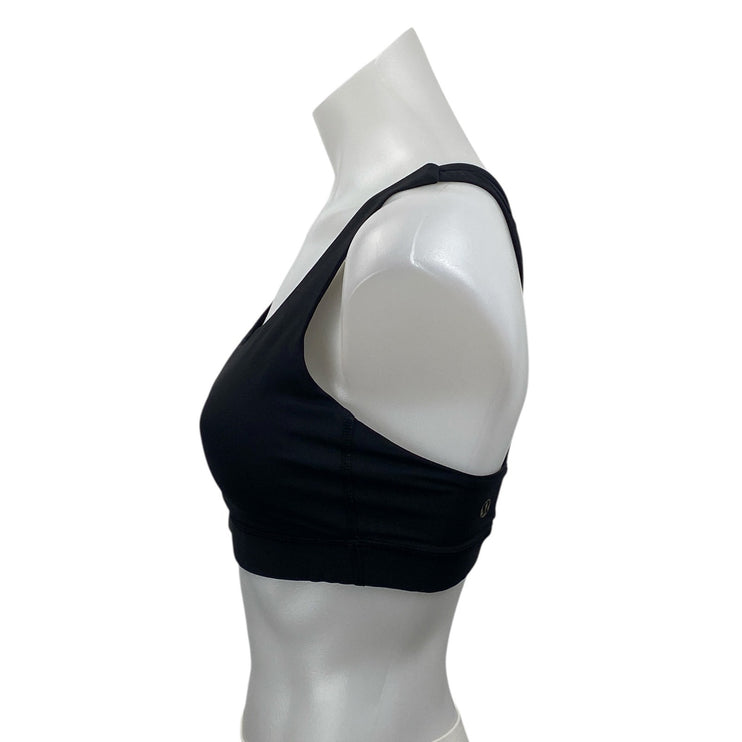 Lululemon Women's Black Sleeveless Strappy Workout Yoga Athletic Sports Bra 6