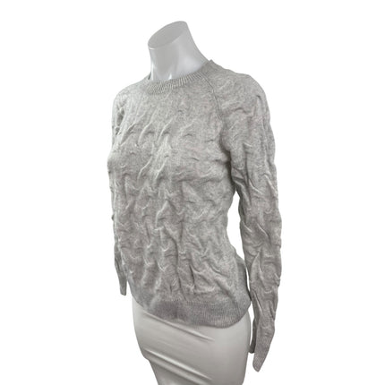 Theory 100% Cashmere Women's Gray Crew Neck Long Sleeve Classic Sweater Top Sz M