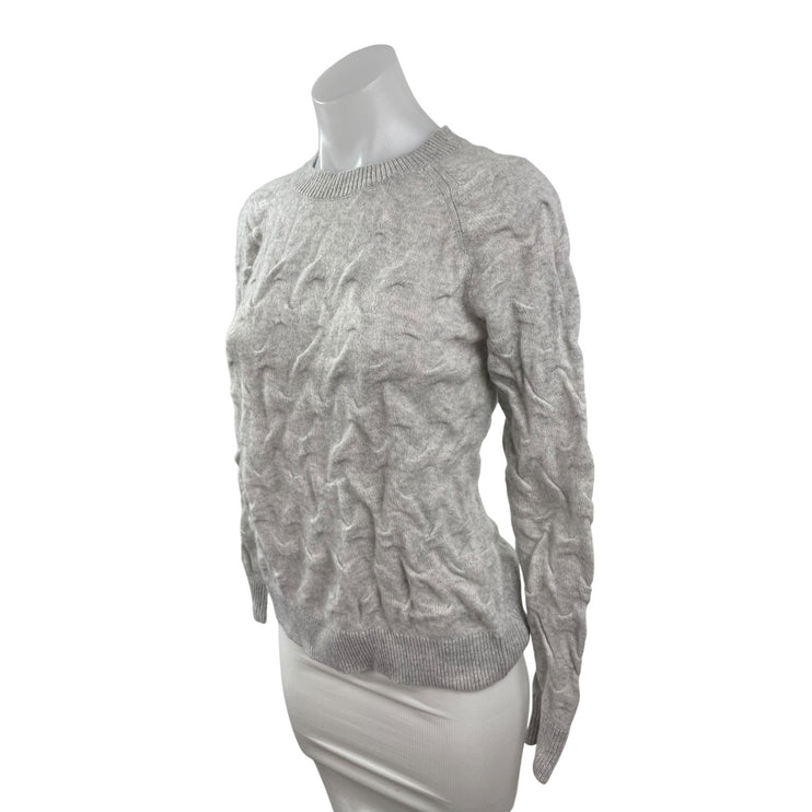 Theory 100% Cashmere Women's Gray Crew Neck Long Sleeve Classic Sweater Top Sz M
