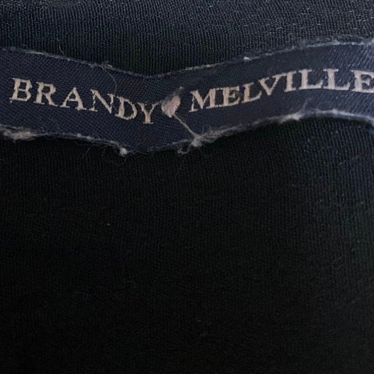 Brandy Melville Women's Black Sleeveless Cami Camisole Tie Back Crop Tank Top S