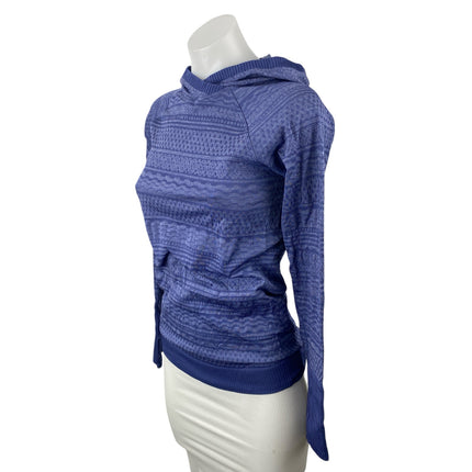 Lululemon Rest Less Women's Blue Hoodie Hooded Long Sleeve Sweatshirt Top Sz 12