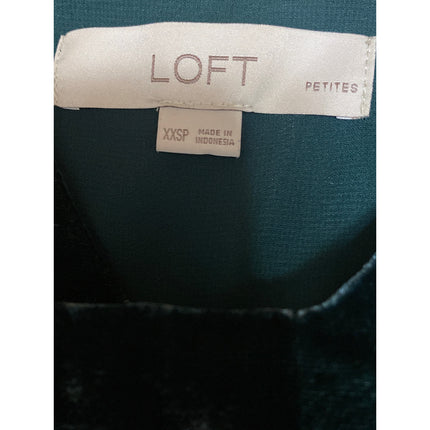 Ann Taylor Loft Green Velvet Velour Sleeveless V Neck Cami Camisole Tank Top XXS