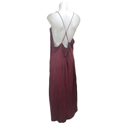 Banana Republic Red Sleeveless Jacquard Cowl Neck Cami Tank Maxi Slip Dress XL