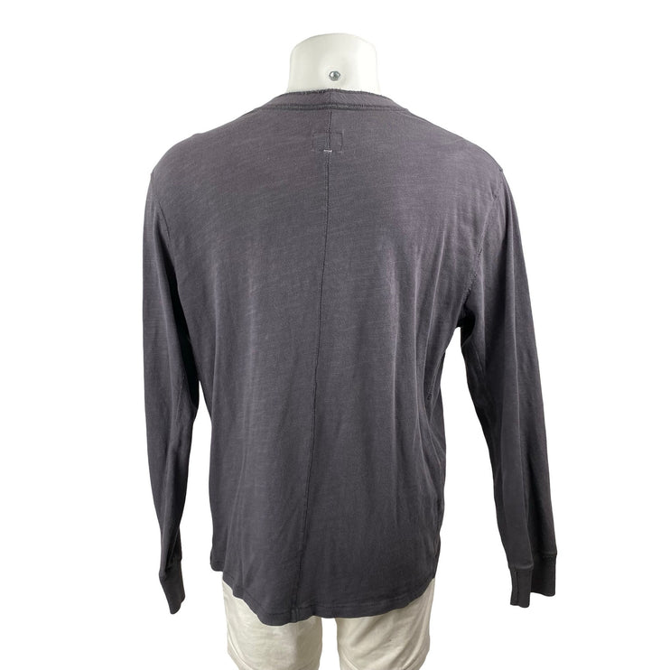 Rag & Bone Classic Flame Long Sleeve Sweater Sweatshirt Henley T-Shirt Top XL