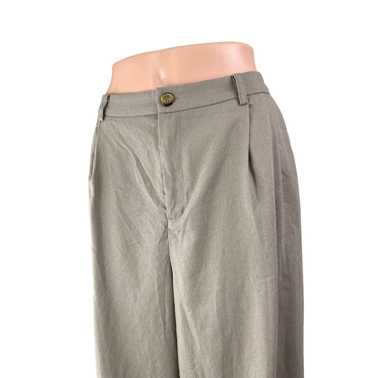 NEW Grace Karin Women's Brown High Elastic Waist Pleated Trousers Dress Pants L