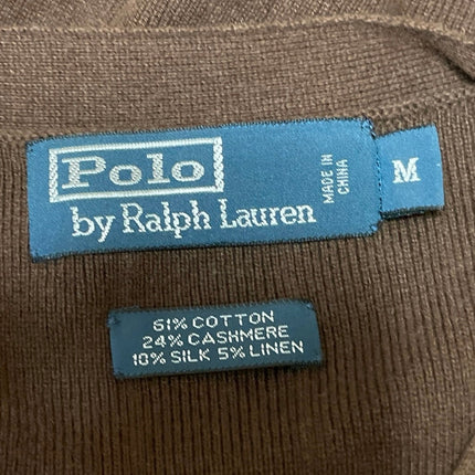 Polo Ralph Lauren Men's Brown Knit Houndstooth Sleeveless Sweater Vest Top Sz M