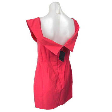 NEW NBD Women's Pink Sleeveless V-Neck Zipper Mini Tank Wrap Sheath Dress Size M