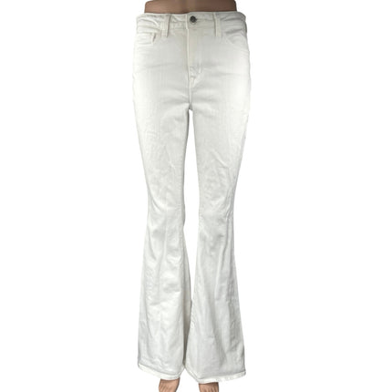 L'Agence Women's White Mid Rise Zipper Bootcut Flared Denim Jeans Pants Size 27