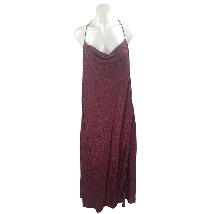 Banana Republic Red Sleeveless Jacquard Cowl Neck Cami Tank Maxi Slip Dress XL