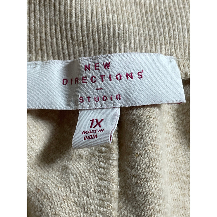 New Directions Beige Yoga Gym Athletic Activewear Trouser Jogger Sweat Pants 1X