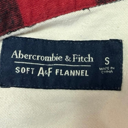 Abercrombie & Fitch Women's Red Black Flannel Plaid Checkered Button Shirt Top S