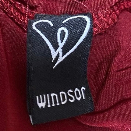 Windsor Red Sleeveless Plunging V Neck Pleated Bridesmaid A Line Maxi Dress S