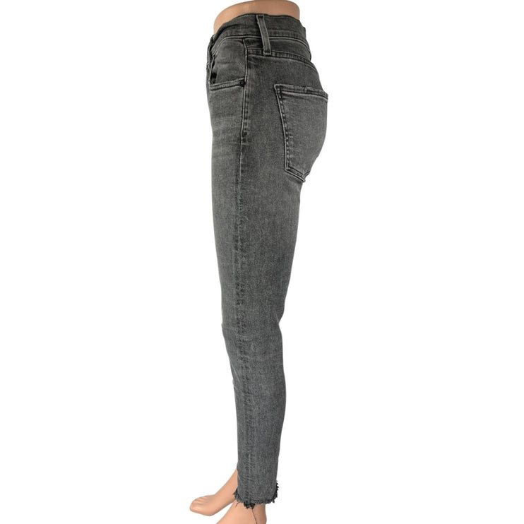 Agolde Women's Black Washed Raw Hem Stretch Casual Skinny Denim Jeans Size 27