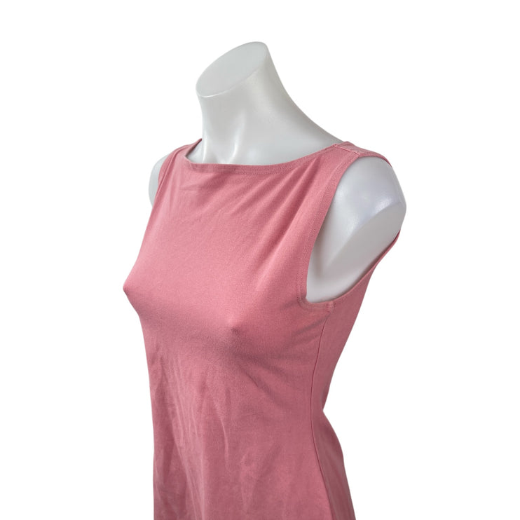 Reformation Pink Sleeveless Boat Neck Stretch Casual Flare A Line Mini Dress S