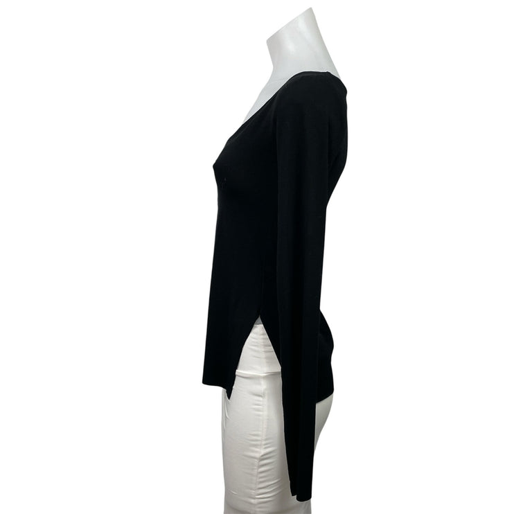 MDNT : 45 Avant-Garde Women's Black Long Sleeve Slit Tunic Blouse Top Size XS