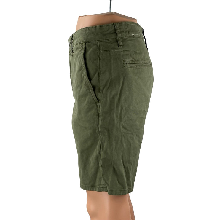 Rag & Bone Men's Army Green Mid Rise Straight Bermuda Chino Khaki Shorts Size 32