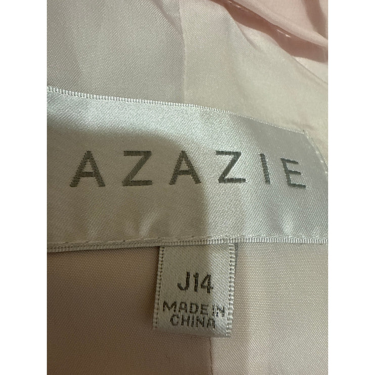 Azazie Pink Sleeveless Tie Strap Bridesmaid Cami Tank Fit & Flare Midi Dress 14