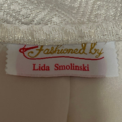 Lida Smolinski Womens Ivory White Textured Argyle High Waist Pencil Mini Skirt S