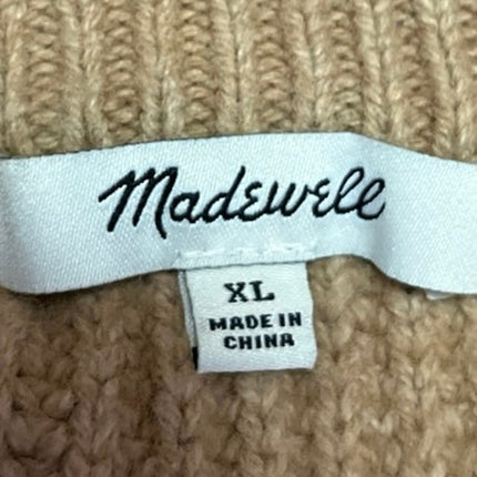 Madewell Womens Brown Tan Wool Knit Long Sleeve Crew Neck Sweater Top Size XL