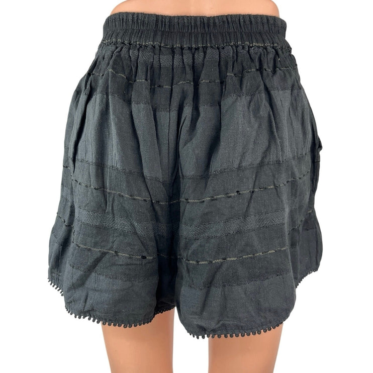 Free People Sedona Black High-rise Elastic Waist Relaxed Pockets Casual Shorts S