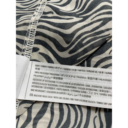 Abercrombie & Fitch Zebra Print Collared Long Sleeve Button Down Shirt Top Sz M