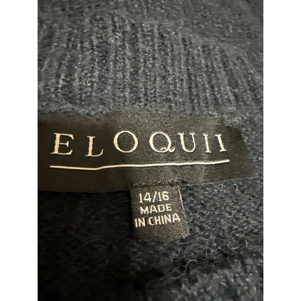 Eloquii Women's Blue Wool Knit Sleeveless Crewneck Crop Tank Vest Top Size 14