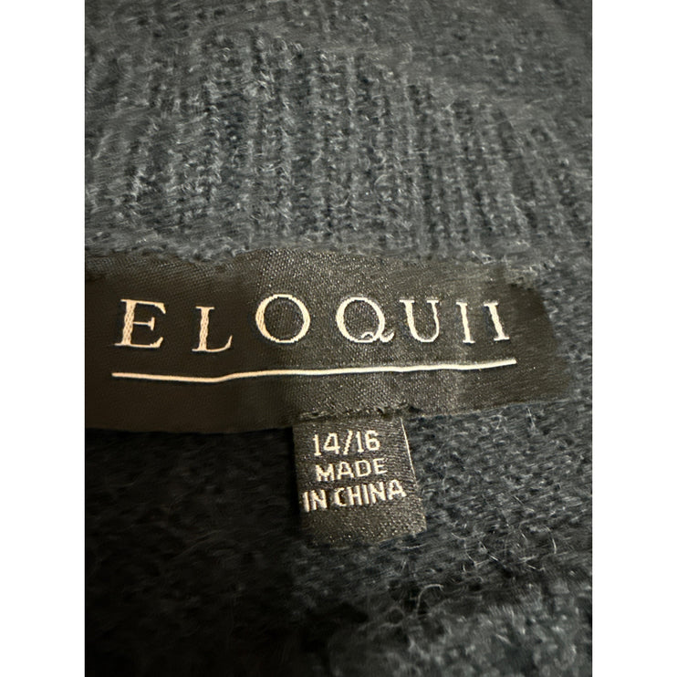 Eloquii Women's Blue Wool Knit Sleeveless Crewneck Crop Tank Vest Top Size 14