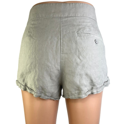 Aritzia Wilfred Gray Linen Drawstring Pleated High Waisted Casual Shorts Size 2