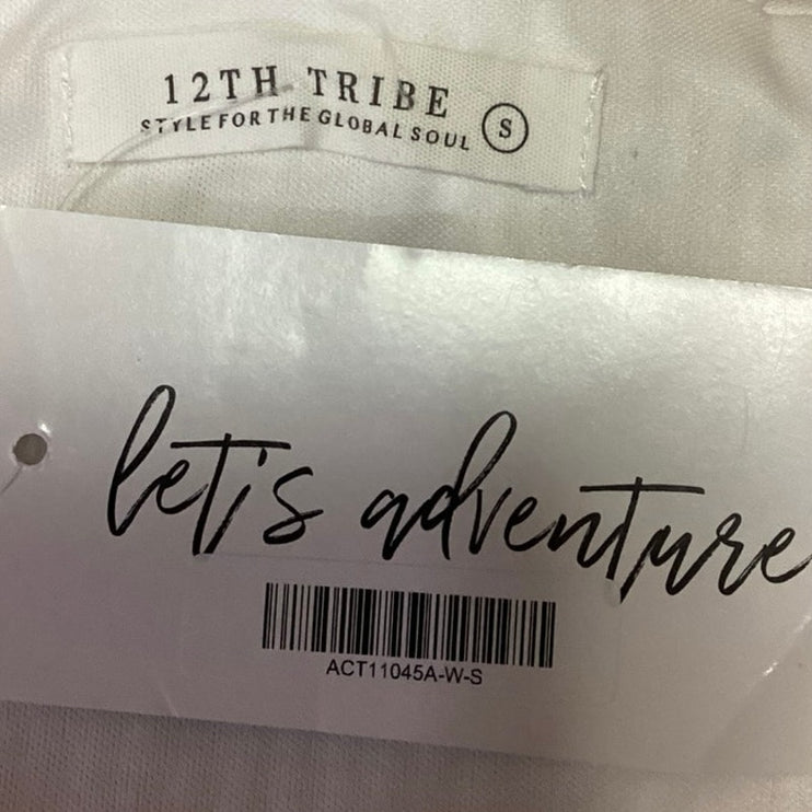 NEW 12th Tribe White Soiree Sequin Sparkly Shimmer Camisole Crop Tank Top Size S
