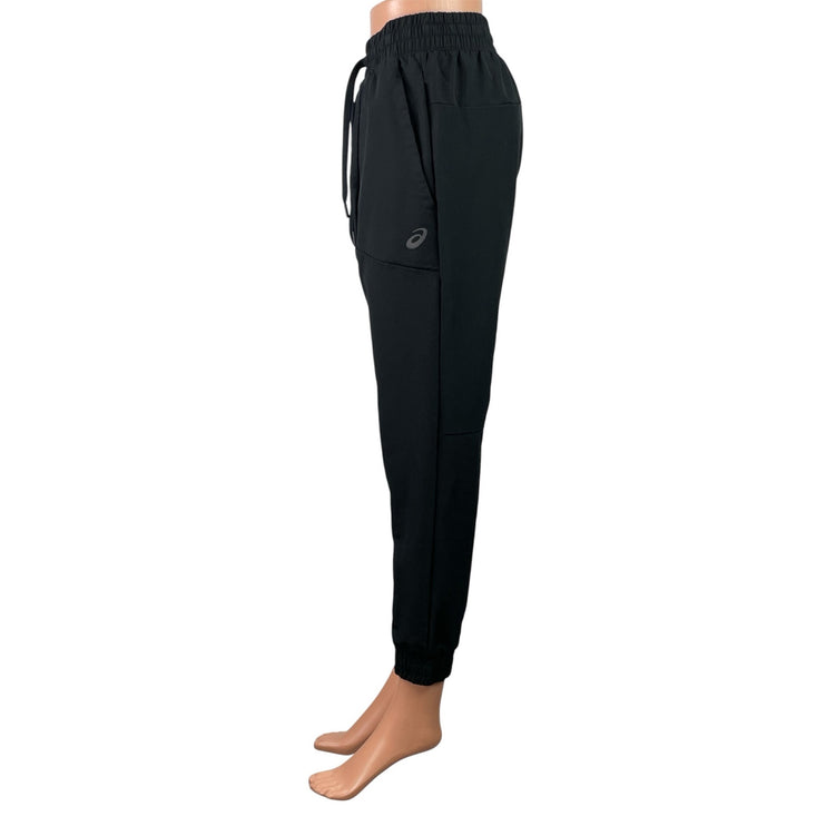 Asics Women's Black High Rise Drawstring Workout Athletic Jogger Pants Size S