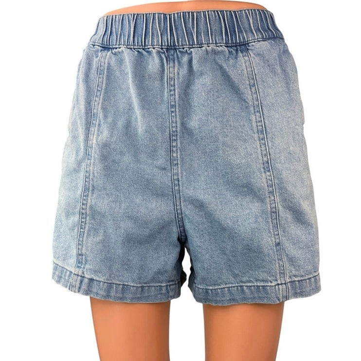 Madewell Women's Blue Medium Wah High Waist Elastic Waist Denim Jeans Shorts S