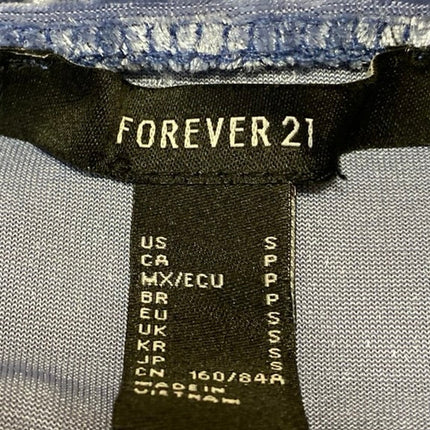 Forever 21 Blue Velvet Velour Sleeveless Scoop Neck Cami Tank Mini Slip Dress S