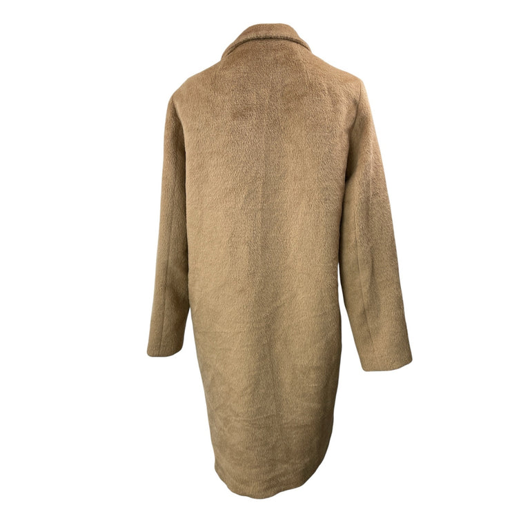 Aritzia Babaton Tan Wool Blend Fleece Long Sleeves One Button Overcoat Jacket S