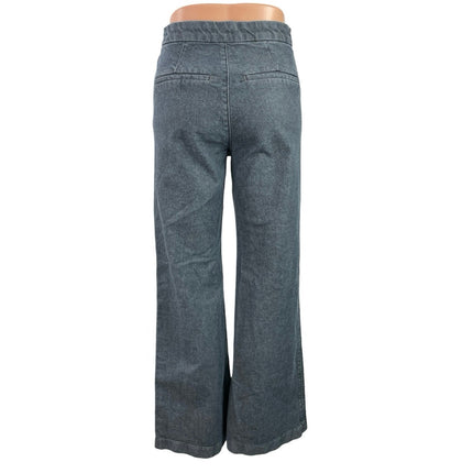 H&M Women's Blue High Rise Wide Leg Palazzo Baggy Medium Wash Denim Jeans Size 2