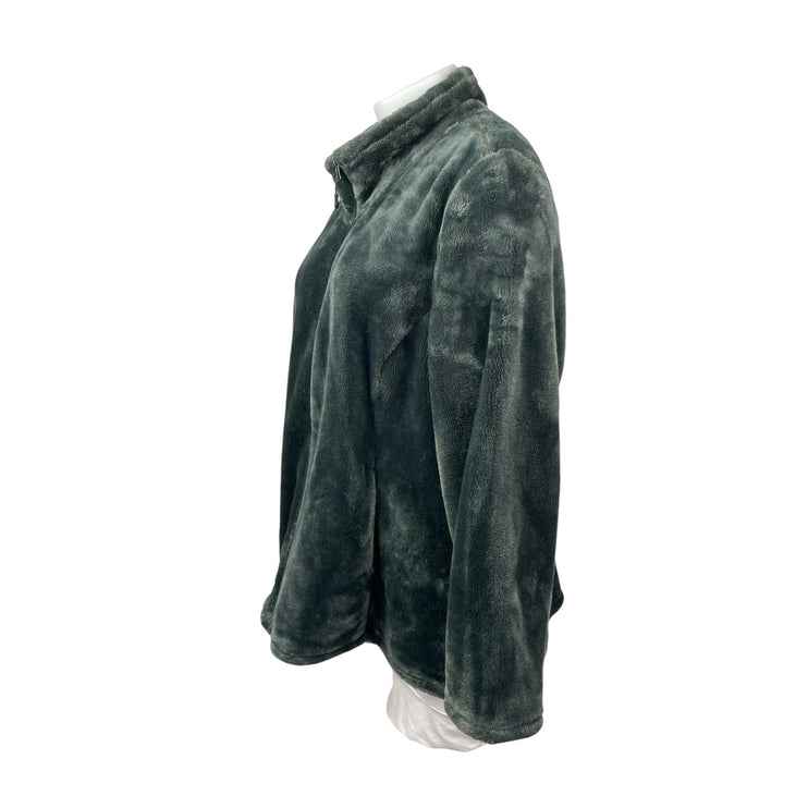 32 Heat Women's Green Fleece Long Sleeve Full Zip Cardigan Sweater Jacket Top 3X