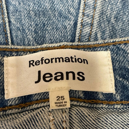 Reformation Val 90s Mid Rise Straight Leg Women's Blue Denim Jeans Size 25