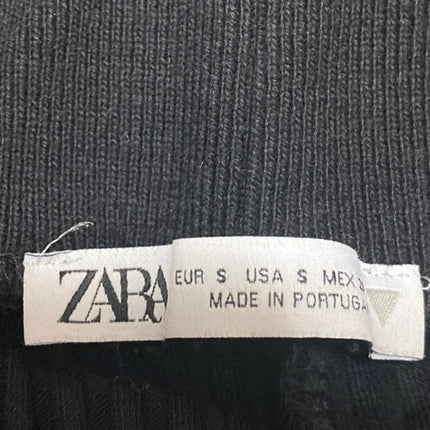 Zara Women's Black Ribbed Knit Sculpt High Waisted Pencil Midi Skirt Size S