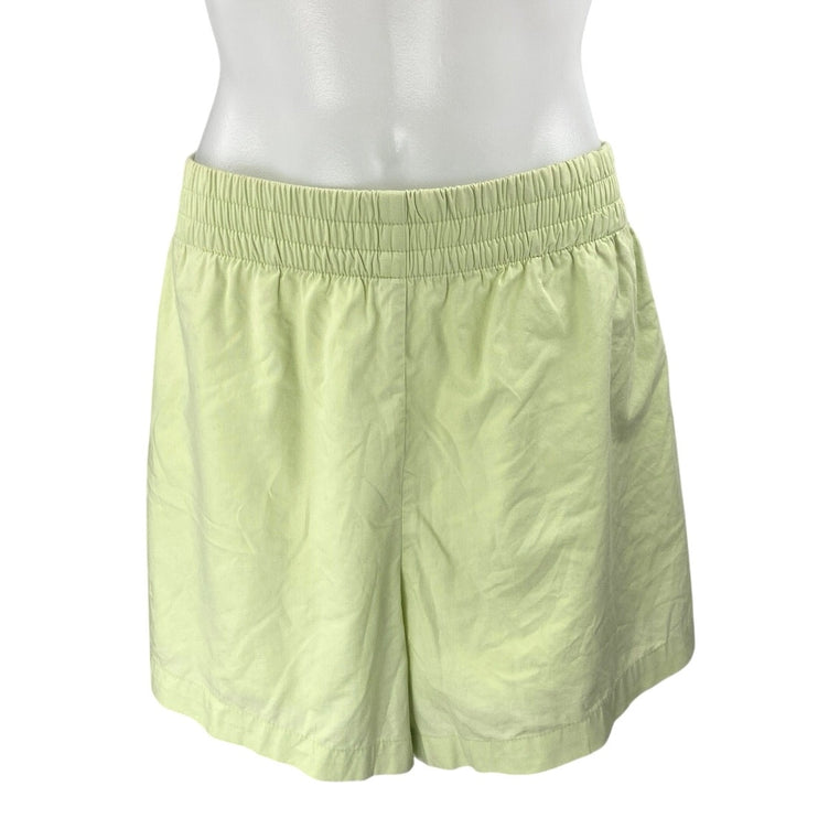 Abercrombie & Fitch Green Long Sleeve Button Shirt High Rise Shorts 2 Pc Set M/L