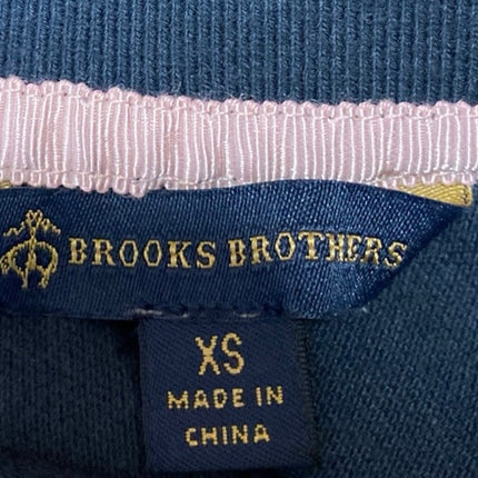 Brooks Brothers Head of Charles Blue Long Sleeve Collar Button Polo Shirt Top XS