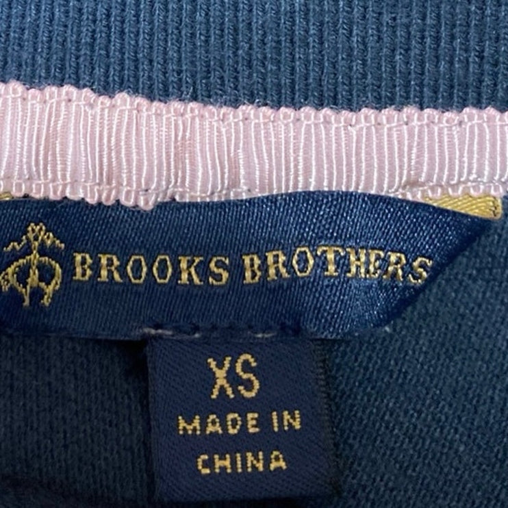 Brooks Brothers Head of Charles Blue Long Sleeve Collar Button Polo Shirt Top XS