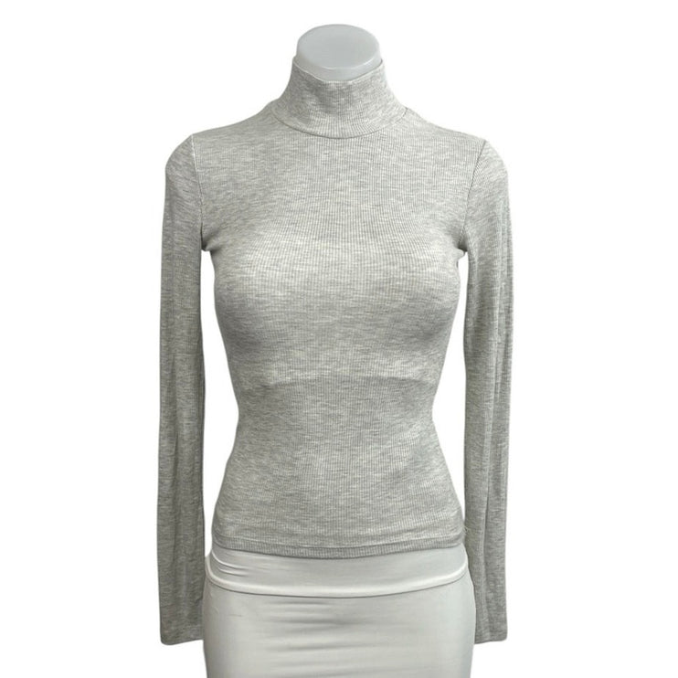 Abercrombie & Fitch Gray Ribbed Turtleneck Long Sleeve Sweatshirt Sweater Top XS
