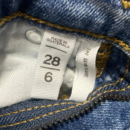 Ann Taylor LOFT Blue High Waist Raw Cut Herm Slim Flared Bootcut Denim Jeans 6