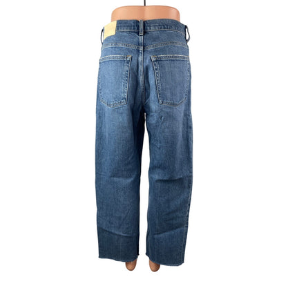 Everlane The Way High Women's Blue Distressed Wide Leg Baggy Denim Jeans Size 27