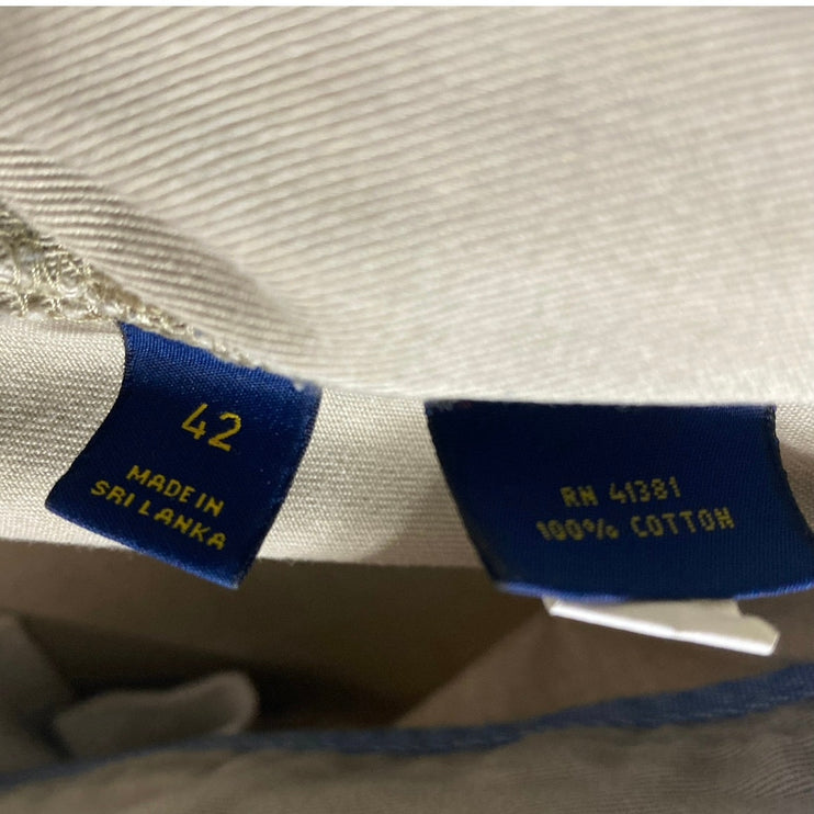 Polo Ralph Lauren Men's Green Classic Fit High Waist Khaki Chino Shorts Size 42