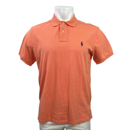 NEW Ralph Lauren POLO Orange Embriodered Logo Short Sleeve Polo Shirt Top Sz L